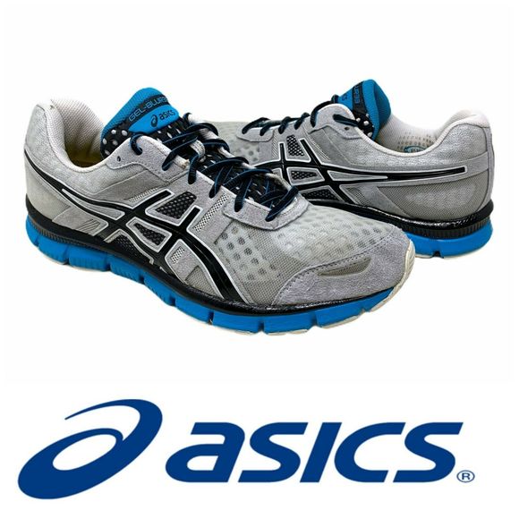 leather asics running shoes